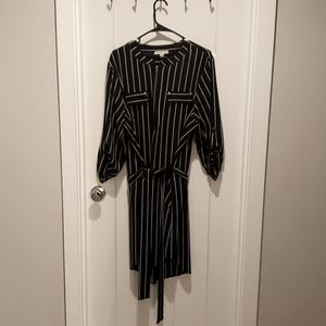 2X Black/White Mid Length Dress